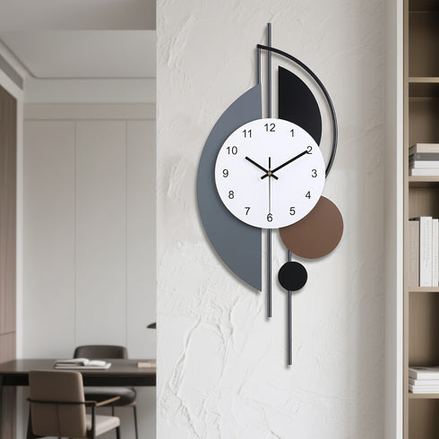 Modern Orbit Metal Wall Clock with LED